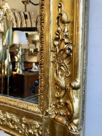 Specchiera In Legno Dorato, XIX Secolo