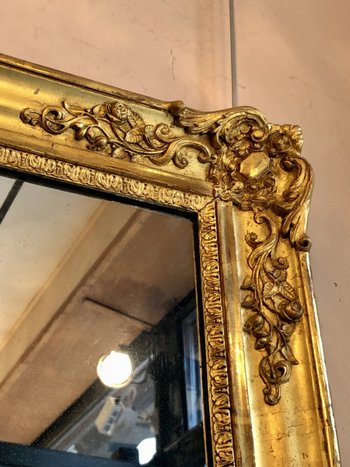 Specchiera In Legno Dorato, XIX Secolo