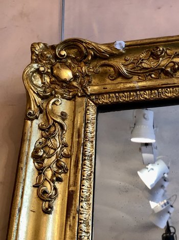 Specchiera In Legno Dorato, XIX Secolo