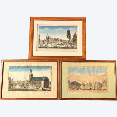Three optical views, Netherlands, 18th century