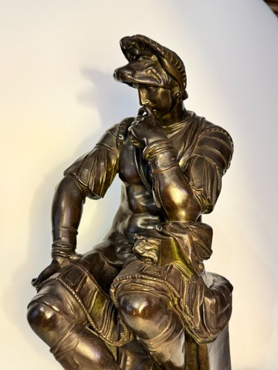 Scultura in bronzo - Laurent de Medici - Barbedienne XIX secolo H 40 