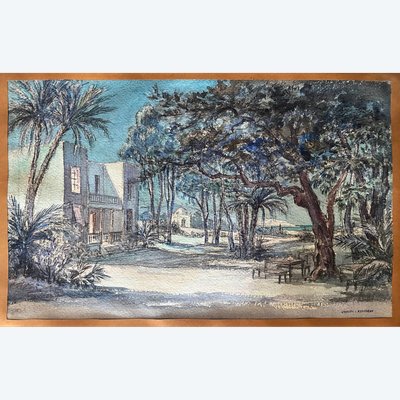 Orientalistisches Aquarell von Gabriel ROUSSEAU (1876-1951)