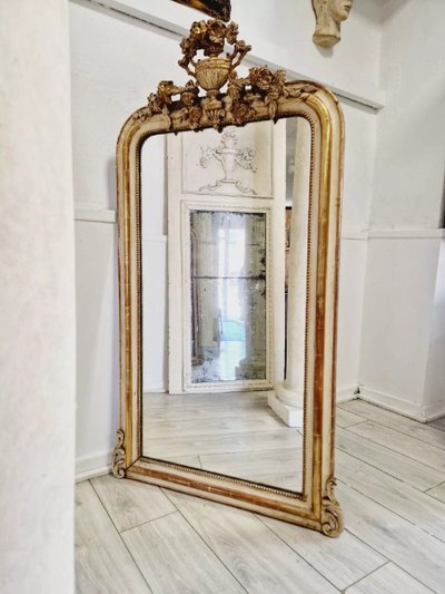 Miroir Français Ancien 19ème Siècle Style Louis XVI