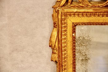 Miroir En Bois Doré D’époque Louis XVI, XVIIIe Siècle