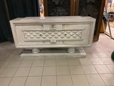 Credenza Art Déco di Charles Dudouyt in rovere sbiancato, circa 1930/1940