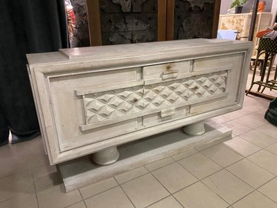 Credenza Art Déco di Charles Dudouyt in rovere sbiancato, circa 1930/1940