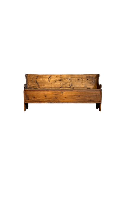 Cassapanca rustica con schienale 1800