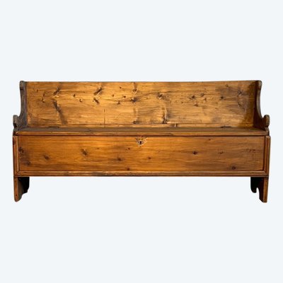 Cassapanca rustica con schienale 1800