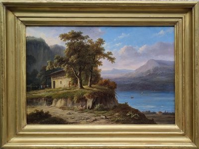 Jean-Baptiste COENE - Animated landscape on the edge of a mountain lake
