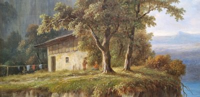 Jean-Baptiste COENE - Animated landscape on the edge of a mountain lake