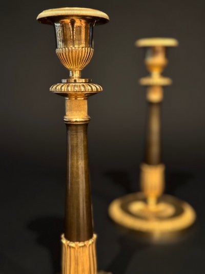 Glaude Galle/Fontainebleau, rara coppia di candelabri in stile Impero.