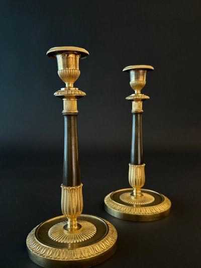 Glaude Galle/Fontainebleau, rara coppia di candelabri in stile Impero.