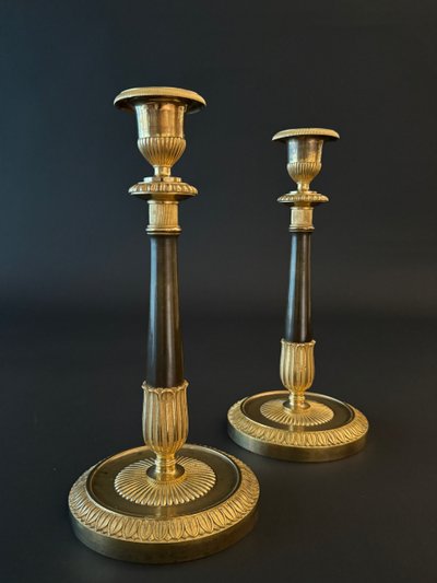Glaude Galle/Fontainebleau, rara coppia di candelabri in stile Impero.