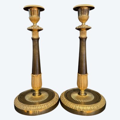 Glaude Galle/Fontainebleau, rara coppia di candelabri in stile Impero.