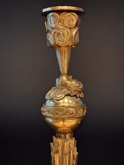 Claude Galle, Pair of Zephyr Candlesticks from the Empire Period.