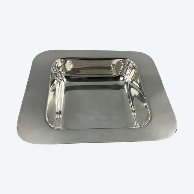 Art-deco square silver-plated dish/legume tray