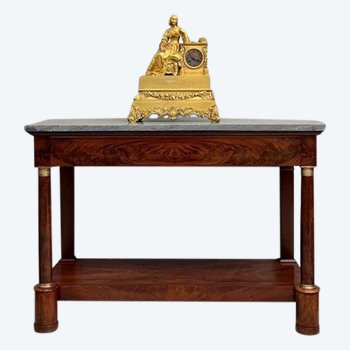 Large Console d'Epoque Empire En Acajou Debut XIXème Vers 1810