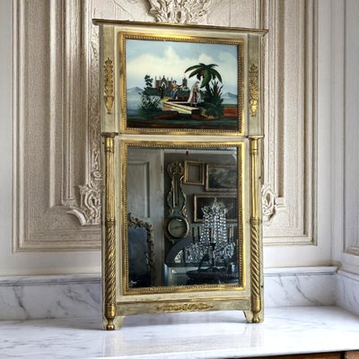 Antike Trume aus dem 19. Jahrhundert mit romantischer Szene unter Glas