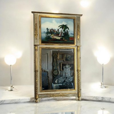Antike Trume aus dem 19. Jahrhundert mit romantischer Szene unter Glas