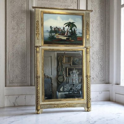 Antike Trume aus dem 19. Jahrhundert mit romantischer Szene unter Glas