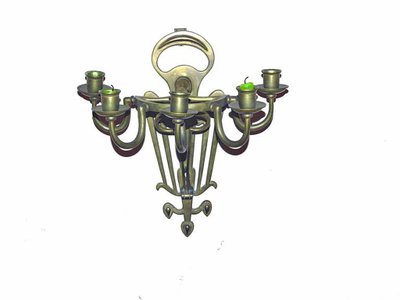 Rare Pair of Jugenstil Bronze Wall Lights Late 19th Early 20th C,