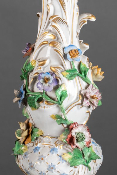 Lampadario in porcellana di Dresda, fine XIX secolo 