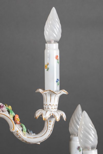 Lampadario in porcellana di Dresda, fine XIX secolo 