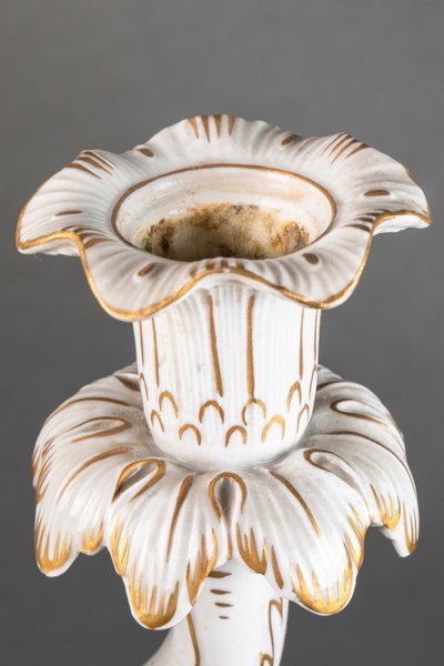 A pair of Louis XV style porcelain sconces, late 19th century