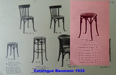 So-called piano stool by Baumann 1930, bistro, no Thonet