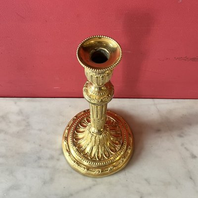 Pair of candlesticks with pearl friezes, Louis XVI period