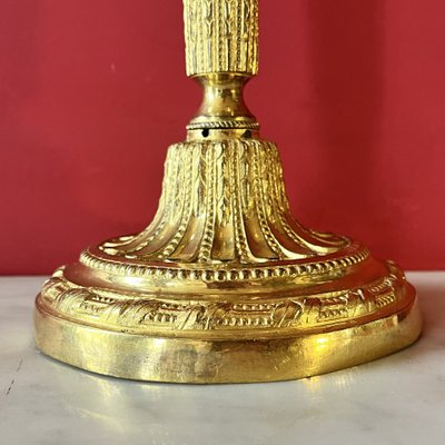 Pair of candlesticks with pearl friezes, Louis XVI period
