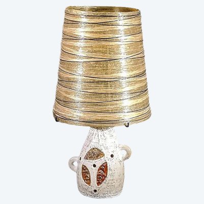 Accolay, Vintage Ceramic Lamp With Original Resin Shade , Circa 1950/1960