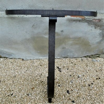 Art Deco Hammered Iron Console With Mirror Circa 1930
