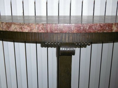 Art Deco Hammered Iron Console With Mirror Circa 1930