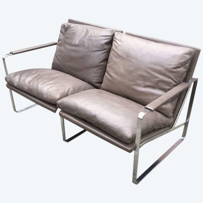 Preben Fabricius & Jørgen Kastholm, 2-Sitzer-Sofa Aus Leder Edition Walter Knoll