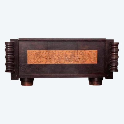 Originales Art Deco Sideboard im Stil von Dudouyt oder Chaleyssin, um 1940