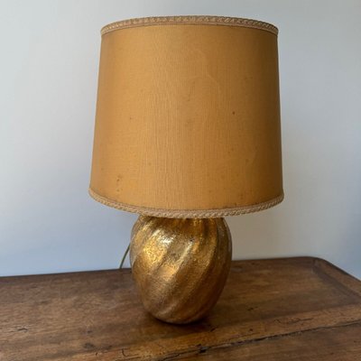 Murano lamp Venice 1960 gold inclusion arrow signature