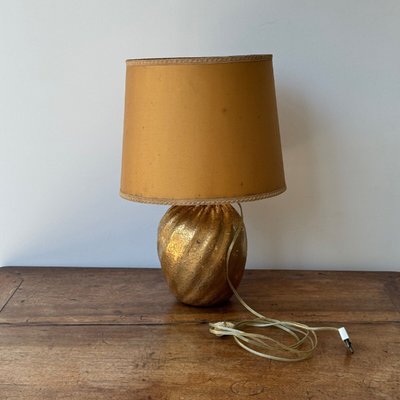Murano lamp Venice 1960 gold inclusion arrow signature
