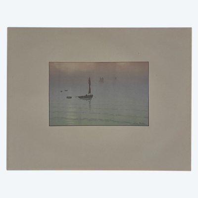 Lithograph by Henri Rivière Le Beau Pays de Bretagne - Brume en Mer