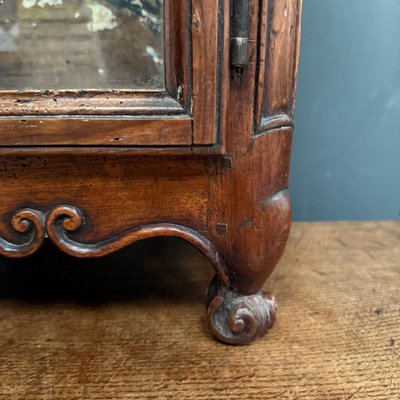 Small Louis XV mahogany display cabinet with winkle feet
