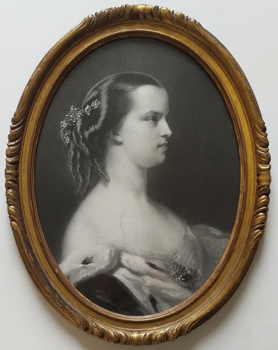 Princess Marie Clotilde Of Savoy Framed Lithograph 19th C Historical Old Print