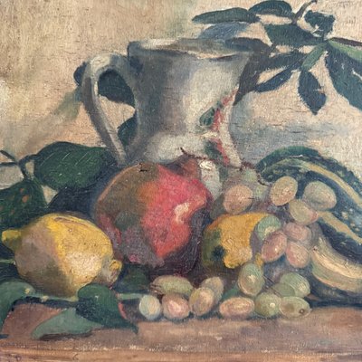 Öl auf Leinwand von M. Rery Stillleben mit Obst und Gemüse XX.