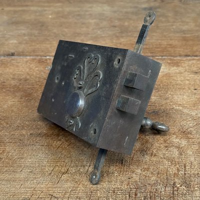 Cloverleaf lock and key 18th century ironwork