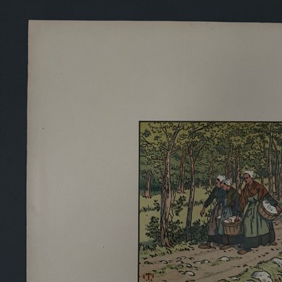 Lithograph by Henri Rivière Le Beau Pays de Bretagne Lavoir à Tréboul