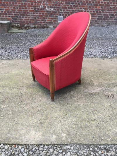 Joubert Et Petit (Arredamento d'interni moderno) Coppia di poltrone in mogano, periodo Art Déco,