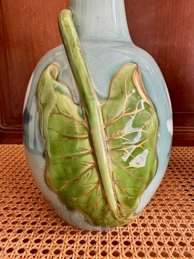 Pair of Art Nouveau Luneville Keller Guerin Vases