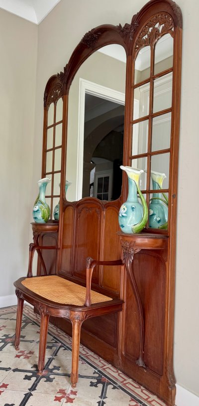 Pair of Art Nouveau Luneville Keller Guerin Vases