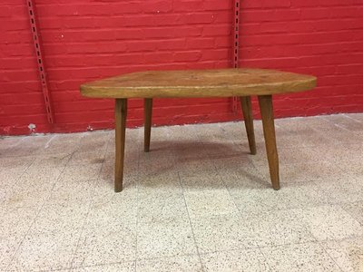 Brutalistischer Tisch in freier Form aus massiver Ulme, um 1950