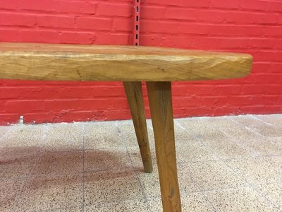 Brutalistischer Tisch in freier Form aus massiver Ulme, um 1950