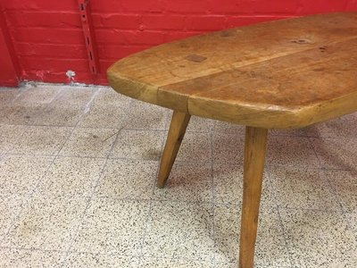 Brutalistischer Tisch in freier Form aus massiver Ulme, um 1950